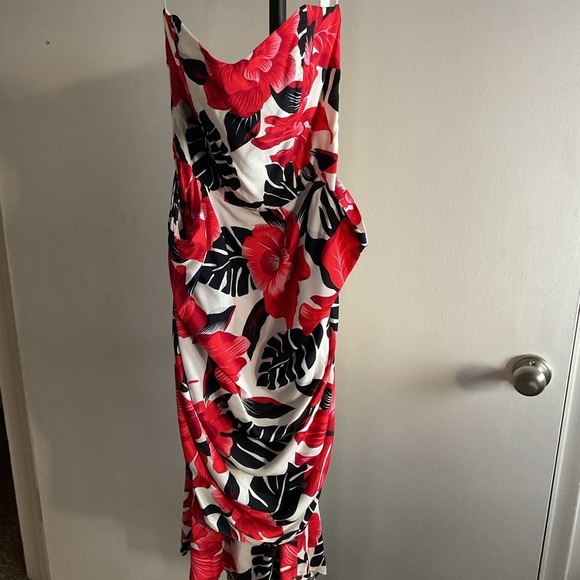 Hearts Dresses & Skirts - Vintage Hearts Strapless Red Floral Mini Dress 5 90s Y2K Party Coquette Retro
